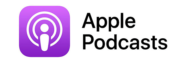 Apple podcasts purple logo with white circles and lower case i in the centre